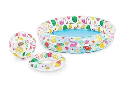 Надувний ігровий набір Intex з басейном, колом та м'ячем Tropical (122х25 см) (59460)