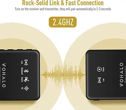 Бездротовий мікрофон Lavalier для iPhone, Android та ПК, міні-мікрофон Bluetooth з клапаном та затискачем для шумоподавлення - мініатюра 4