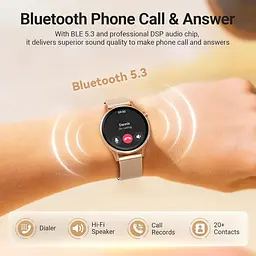 Смарт-годинник Fitpolo DR03 з AMOLED 1.27" дисплеєм Bluetooth дзвінками водонепроникний IP68 з підтримкою Android IOS круглий бронзове золото (SKU-141) - мініатюра 5