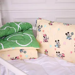 Набір антиалергенний MirSon зима Kids Time 20-0043 Green Mikey Mouse 140x205 см бавовна: ковдра з подушкою (2200009666339) - мініатюра 2