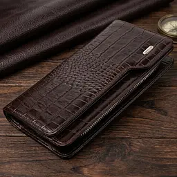Функціональне портмоне клатч із натуральної шкіри Canpellini 21536 коричневе