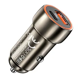 Адаптер автомобільний HOCO Z46A Blue whale car charger авто зу 2 виходи коричневий - мініатюра 4