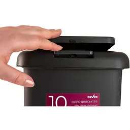 Відро для сміття МВМ My Home з кришкою та педаллю антрацит 10 л (BIN-01 10L ANTHRACITE) - мініатюра 8