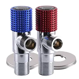 Комплект кранів кутових кераміка Solomon Exclusive 1/2″X1/2″ 9889 Red/Blue (комплект 2шт.) 000025175 - мініатюра 1