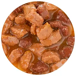 Вологий корм для дорослих котів Happy Cat Rind Geflugel in Sosse, шматочки в соусі, з яловичиною та птицею, 100 г (1002315) - мініатюра 2