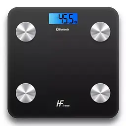 Ваги для підлоги HFitness 8028-B 180 кг Bluetooth IBM Цифрові розумні ваги для ваги тіла Чорний