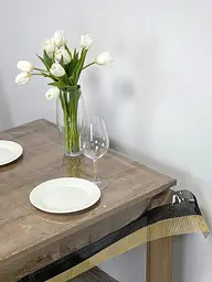 Скатертина силіконова з чорно-золотою стразовою стрічкою 370х140 см - мініатюра 3