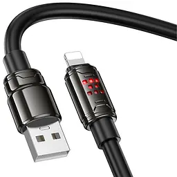 Дата кабель Hoco U143 Joy USB to Lightning 2.4A (1.2m) Black - мініатюра 3