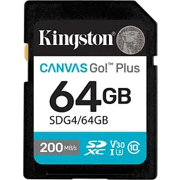 Карта пам'яті Kingston 64GB SDXC сlass 10 UHS-I U3 V30 Canvas Go Plus G4 (SDG4/64GB)