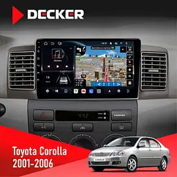 Штатна магнітола Toyota Corolla 2001-2006 Decker D9-011 4x64, DSP, 4G, 360 Decker (НФ-00009227)