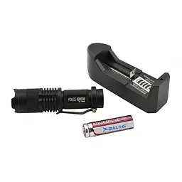 Ліхтарик акумуляторний Bailong POLICE BL-8468 Q5 50000W ручний з Zoom 300 Lumen з зарядкою та батареєю - мініатюра 6