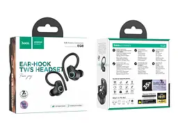 Навушники Hoco EQ8 Pure joy in-ear true бездротовий BT headset Black - мініатюра 3