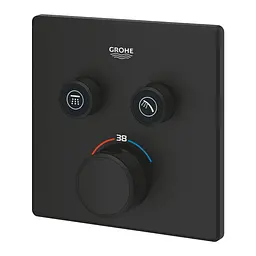 Термостат прихованого монтажу з 2 кнопками управління Grohe Grohtherm SmartControl 102166KF00, Чорний матовий - мініатюра 4