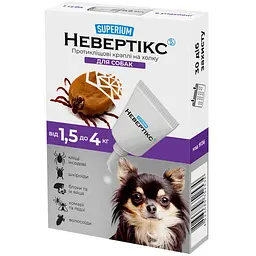 СУПЕРІУМ Невертікс, протикліщові краплі на холку для собак, 1,5-4 кг