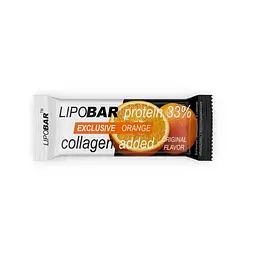 Батончик LipoBar Exclusive Protein Bar, 50 грам збагачений біоактивним колагеном Peptan - Апельсин