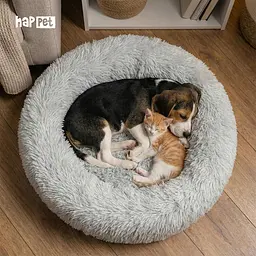 Плюшевий лежак Happet для котів та собак, сірий, 60 см, M (LP03) - мініатюра 4
