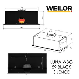 Витяжка повновбудована WEILOR LUNA WBG 59 BLACK SILENCE - мініатюра 15
