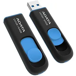 USB флеш накопичувач ADATA 64Gb UV128 black-blue USB 3.0 (AUV128-64G-RBE)