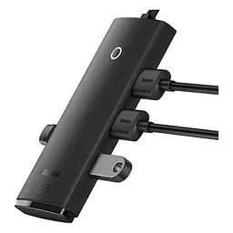 Концентратор Baseus USB 3.0 to 4xUSB 3.0 0.25m black (WKQX030001) - мініатюра 2