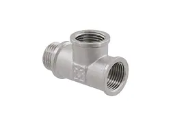 Трійник RAFTEC 1/2" латунь, ВВЗ, DN15, нікель, TVVN010101 - мініатюра 3