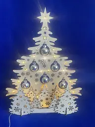 Штучні ялинки Крісмас Компані Різдвяна декорація Ялинка з LED-ілюмінацією 38 см біла F0003-1