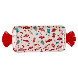 Блюдо сервірувальне новорічне для закусок Yiwu Merry Christmas 35×12.5 см прямокутне з ручками CR-1-29 