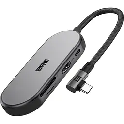 Концентратор Armorstandart Angle USB-C to HDMI 4K, RJ45, PD, 2USB, SD, microSD Grey (ARM86022)