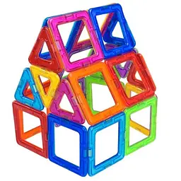 Конструктор магнітний для дітей 30 елементів, розвиваюча STEM іграшка з геометричними фігурами