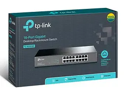 Комутатор TP-LINK TL-SG1016D, 16x100/1000 Mb/s, металевий корпус, некерований - мініатюра 4
