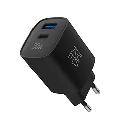 Зарядний пристрій мережевий MAKE 30W GaN3 Type-C PD3.0 + USB QC3.0 Black - мініатюра 2