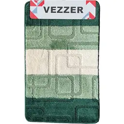 Набір килимків для ванної Vezzer Avangartline 60x100 та 60x50 см темно-зелений (VZA11802) - мініатюра 2