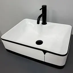 Умивальник VBI Forli black lined накладний VBI-011108, Білий - мініатюра 1