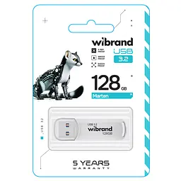 Флеш-накопичувач Wibrand USB 3.2 Gen1 Marten 128GB White (WI3.2/MA128P10W) - мініатюра 2