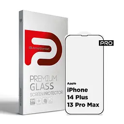 Захисне скло на Apple iPhone 13 Pro Max/14 Plus з олеофобним покриттям, Pro, повне проклеювання, антистатичний і пиловідштовхуючий шар, 9H, самоклеючеся, 2.5D, на весь екран, антистатичний клей, ArmorStandart (ARM59723)