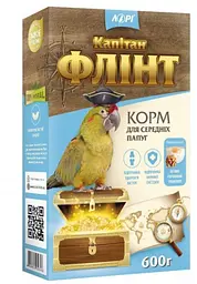 Корм для середніх папуг Капітан Флінт, 600 г - мініатюра 1