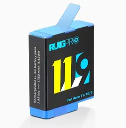 Акумулятор для екшн камер RuigPro GoPro 11/10/9 - мініатюра 3