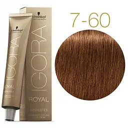 Перманентна фарба для сивого волосся Schwarzkopf Igora Royal Absolutes, відтінок 7-60 (середньо-русий шоколадний натуральний), 60 мл (2681910) - мініатюра 2