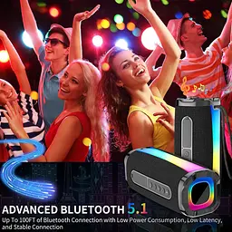 Портативні Bluetooth-динаміки BESNOOW, бездротова акустична система потужністю 20 Вт з гучним стереозвуком HD, час відтворення 18 - мініатюра 5