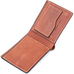 Шкіряний чоловічий гаманець GRANDE PELLE 11,8х9х1 см acs0026948 - мініатюра 3