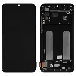 Дисплей Xiaomi Mi 9 Lite, Mi CC9, чорний, з рамкою, Оригінал (переклеєне скло), M1904F3BG