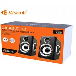 Комп'ютерні колонки чорні провідні Kisonli T-005 2.0 6W - мініатюра 3