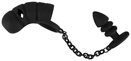 Пояс вірності для чоловіків Black Velvets Cock Cage With a Butt Plug 11.5 см чорний - мініатюра 3