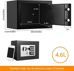 Сталевий сейф Nestling® Safe 4,6 літри з електронним замком та 2 ключами - мініатюра 2