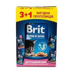 Набір Корм ​​вологий Brit Premium для кошенят курка+риба 3+1 - мініатюра 3