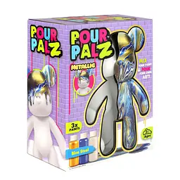 Pour Palz Набір для творчості Флюїд Арт - Ведмедик "Металевий синій" S3 Metallic ToyMonster Art.GS-G25022 - мініатюра 6