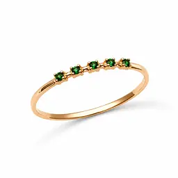 Кільце з червоного золота зі смарагдами К-0736 18.5