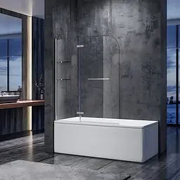 Шторки скляні на ванну Koer SR BS05-90x140-TR-01 прозоре скло Easy Clean 6 мм, хром KR5372, Універсальна, прозорий, хром - мініатюра 8