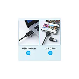 Концентратор XoKo USB-C 5-in-1 USB 3.0 + USB 2.0 + SD/TF + RJ45 100Mbps silver (XK-AC-350) - мініатюра 4