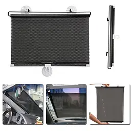 Сонцезахисна шторка на лобове скло SunShield 56х125 см., Чорний, шторка в машину на лобове скло