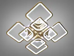 Люстра стельова LED Diasha 8060/4+4G, 190W, 3200K-6500K, золото, сучасний стиль для дому - мініатюра 2